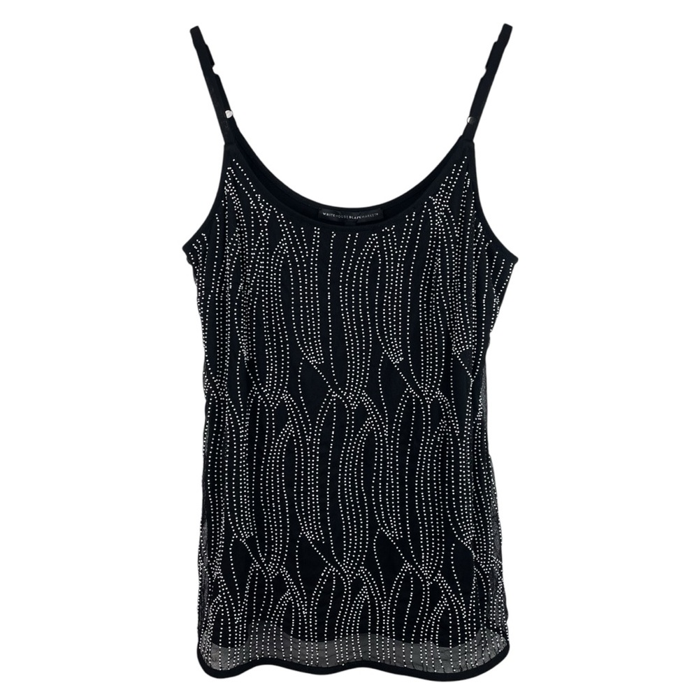 WHBM | Black White Beaded Camisole Tank Top